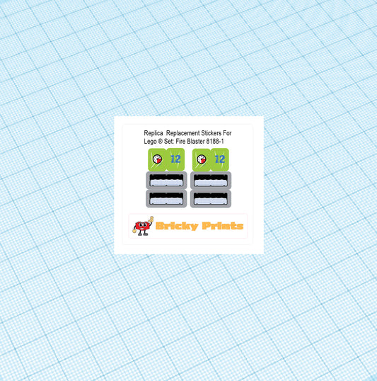 Replica Replacement sticker Set: Power Miners Fire Blaster 8188