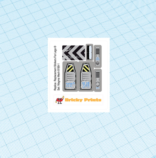 Replica Replacement sticker Set: Power Miners Magma Mech 8189