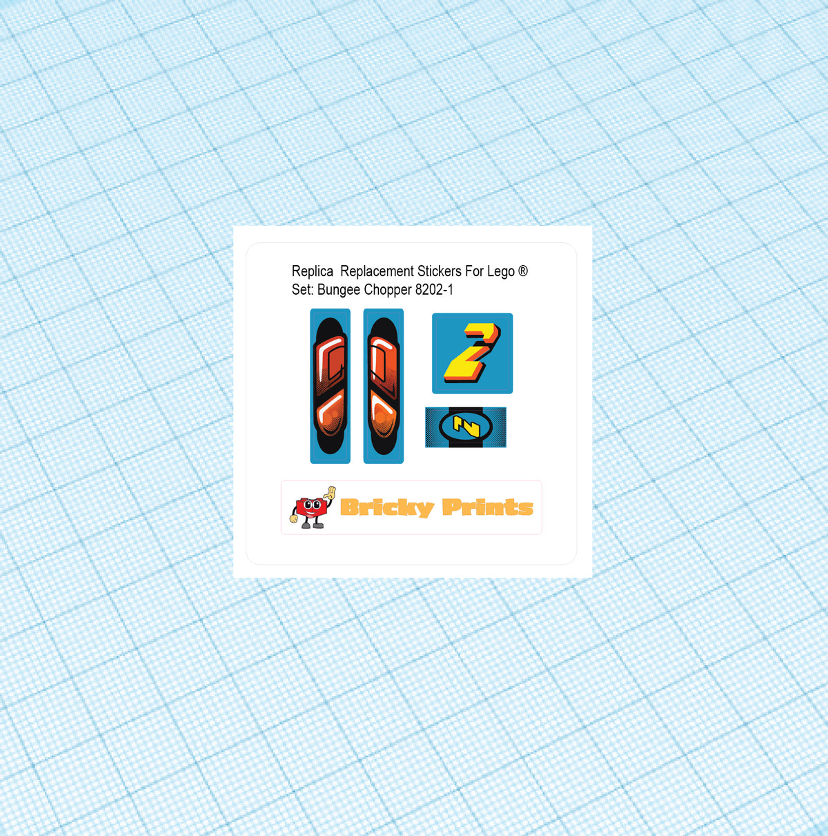 Replica Replacement sticker Set: Technic Competition Bungee Chopper 8202