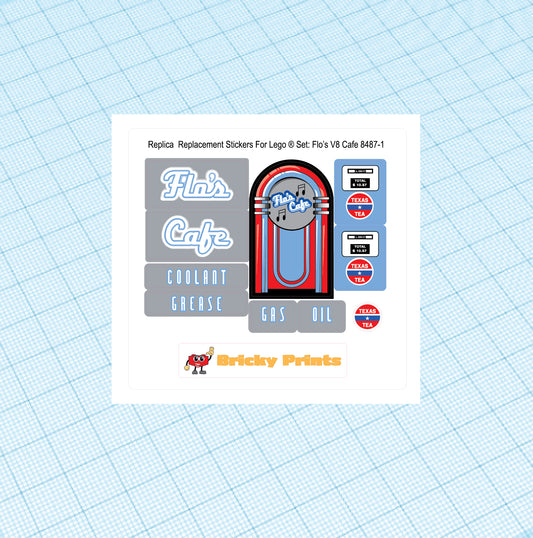 Replica Replacement sticker set: Flo's V8 Cafe 8487