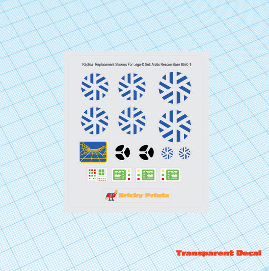 Replica Replacement sticker Set: Technic Model Arctic Rescue Base 8680
