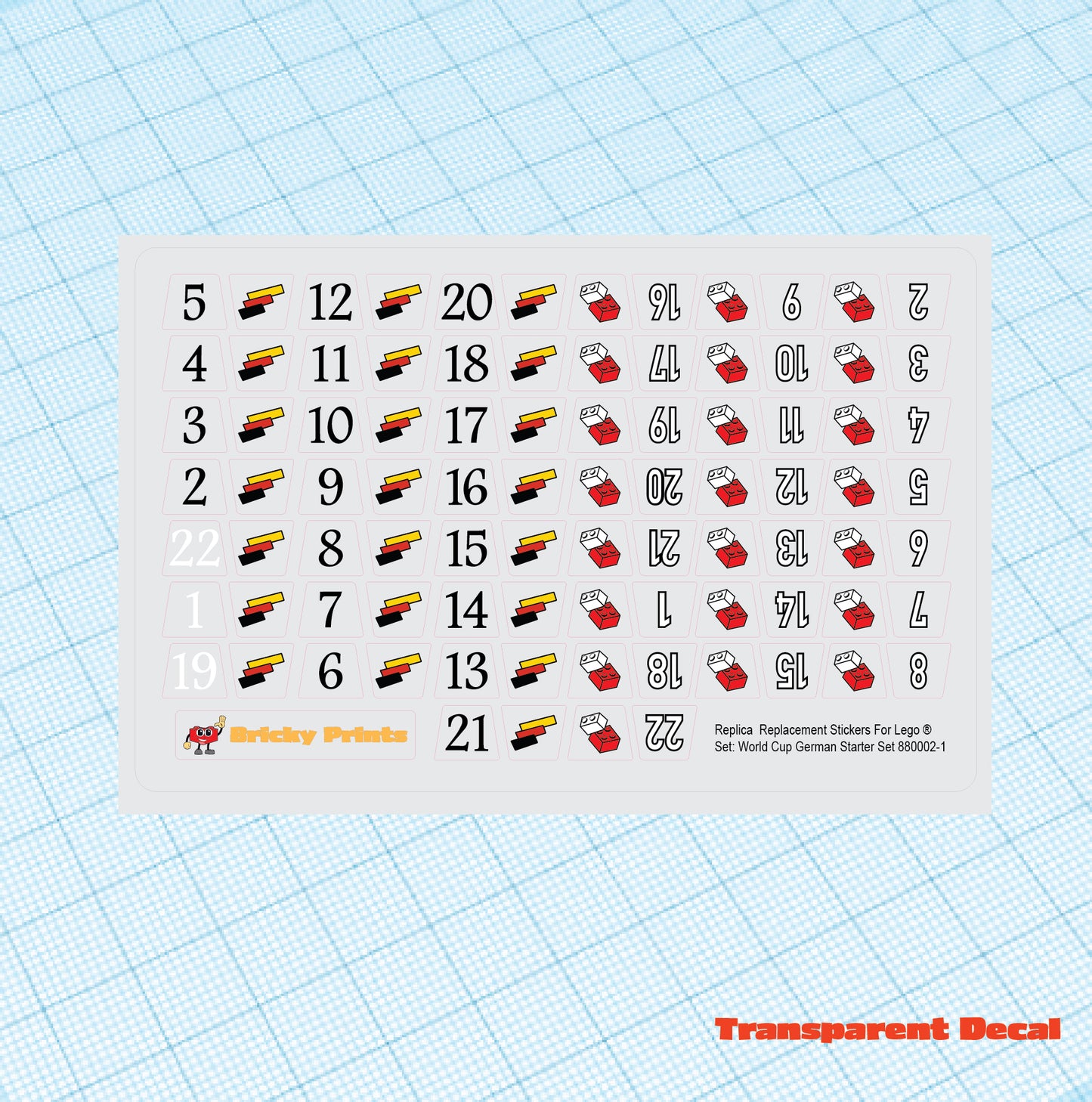 Replica Replacement sticker set: World Cup German Starter Set 880002-1