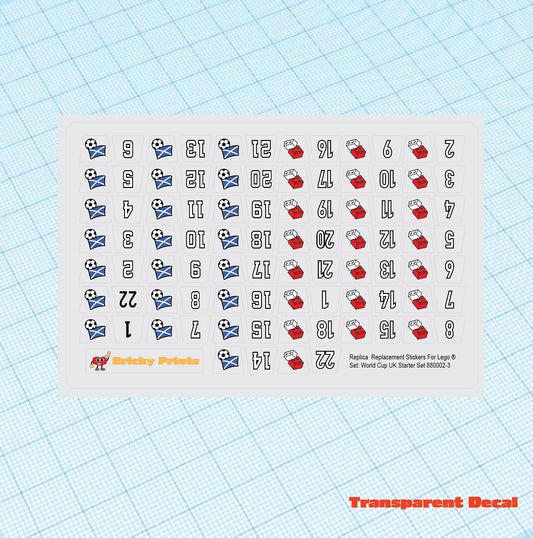 Replica Replacement sticker set: World Cup UK Starter Set 880002-3
