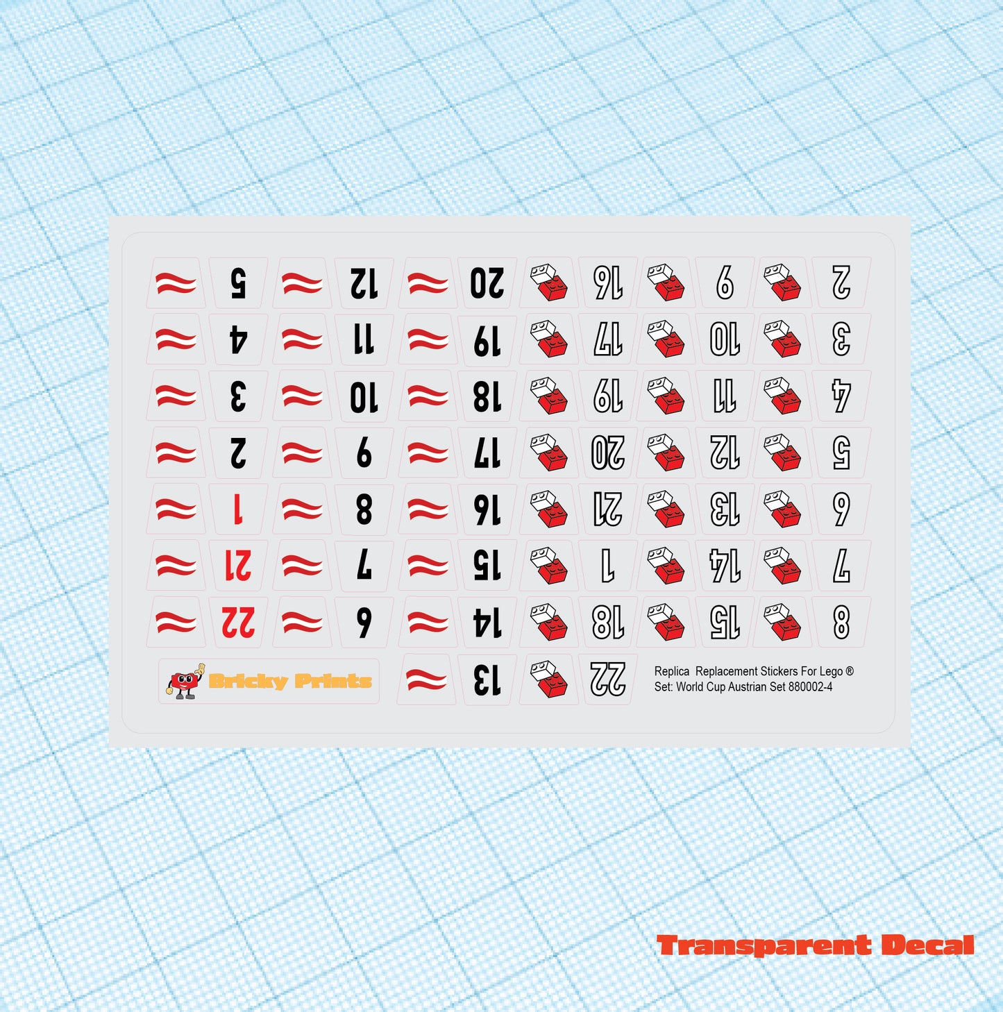 Replica Replacement sticker set: World Cup Austrian Starter Set 880002-4