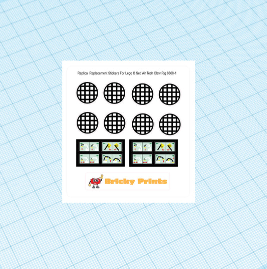Replica Replacement sticker Set: Technic Construction Air Tech Claw Rig 8868