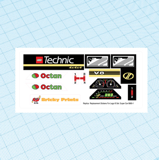 Replica Replacement sticker Set: Technic Traffic Super Car 8880
