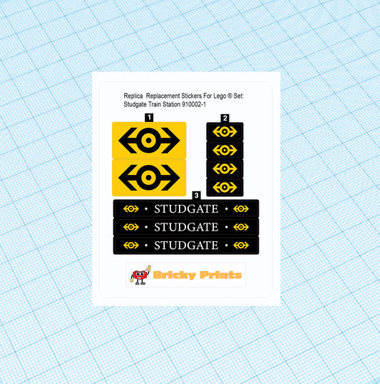 Replica Replacement sticker Set: Studgate Train Station 910002