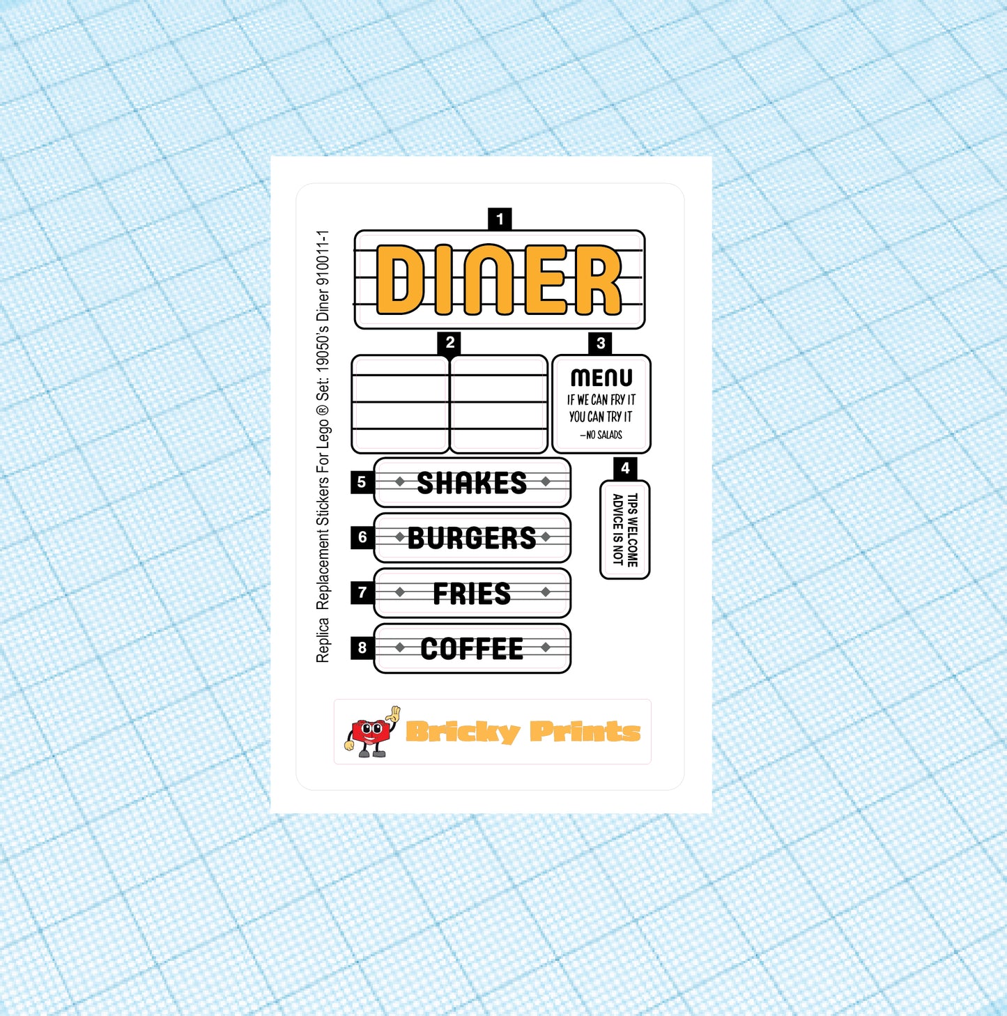 Replica Replacement sticker Set: 1950s Diner 910011