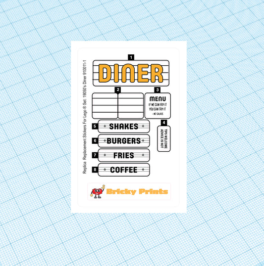 Replica Replacement sticker Set: 1950s Diner 910011