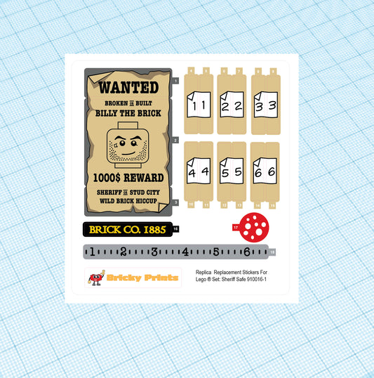 Replica Replacement sticker Set: Sheriff Safe 910016