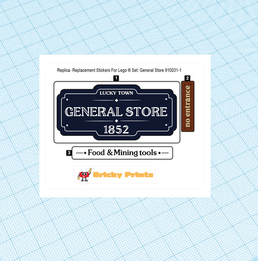 Replica Replacement sticker Set: General Store 910031
