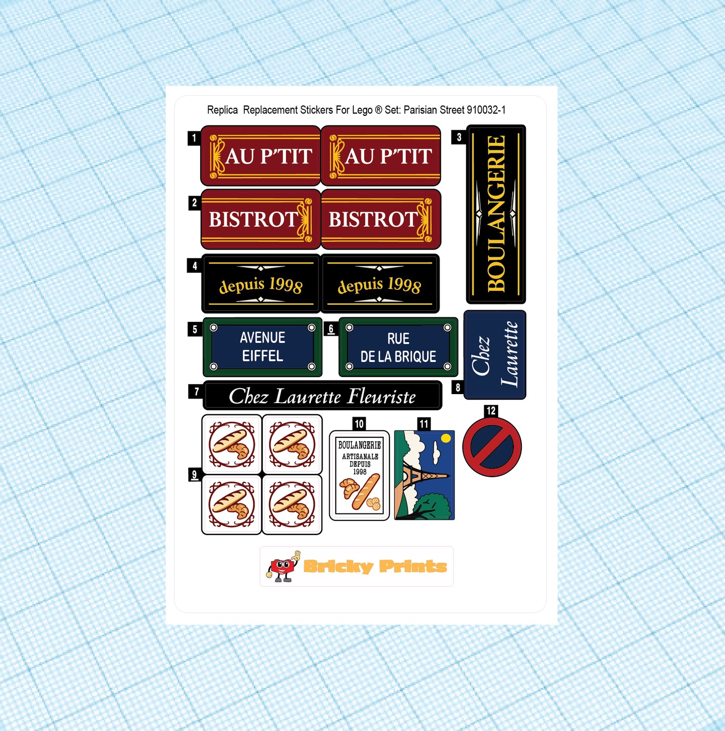Replica Replacement sticker Set: Parisian Street 910032