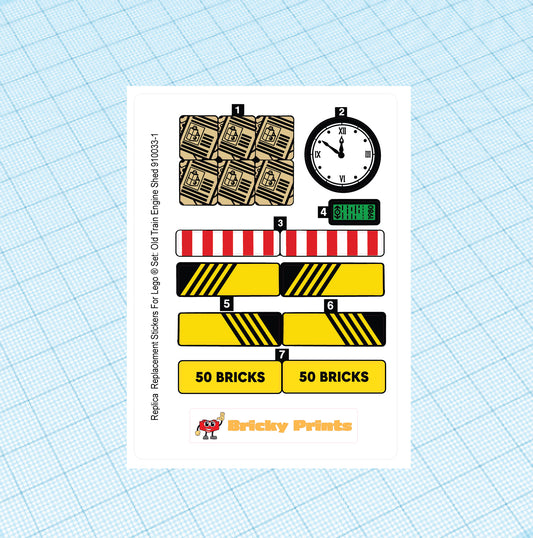 Replica Replacement sticker Set: Old Train Engine Shed 910033