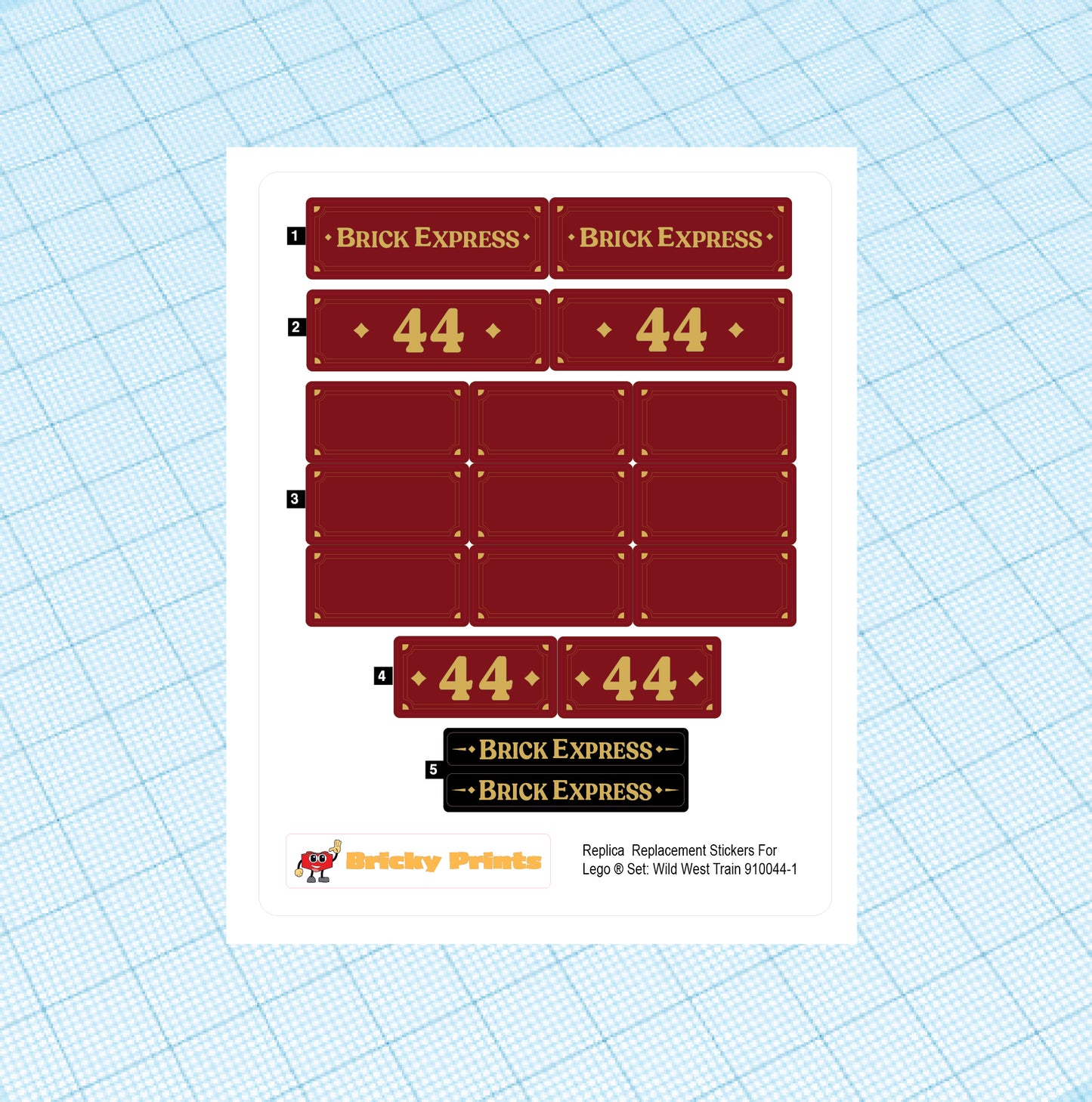 Replica Replacement sticker Set: Wild West Train 910044