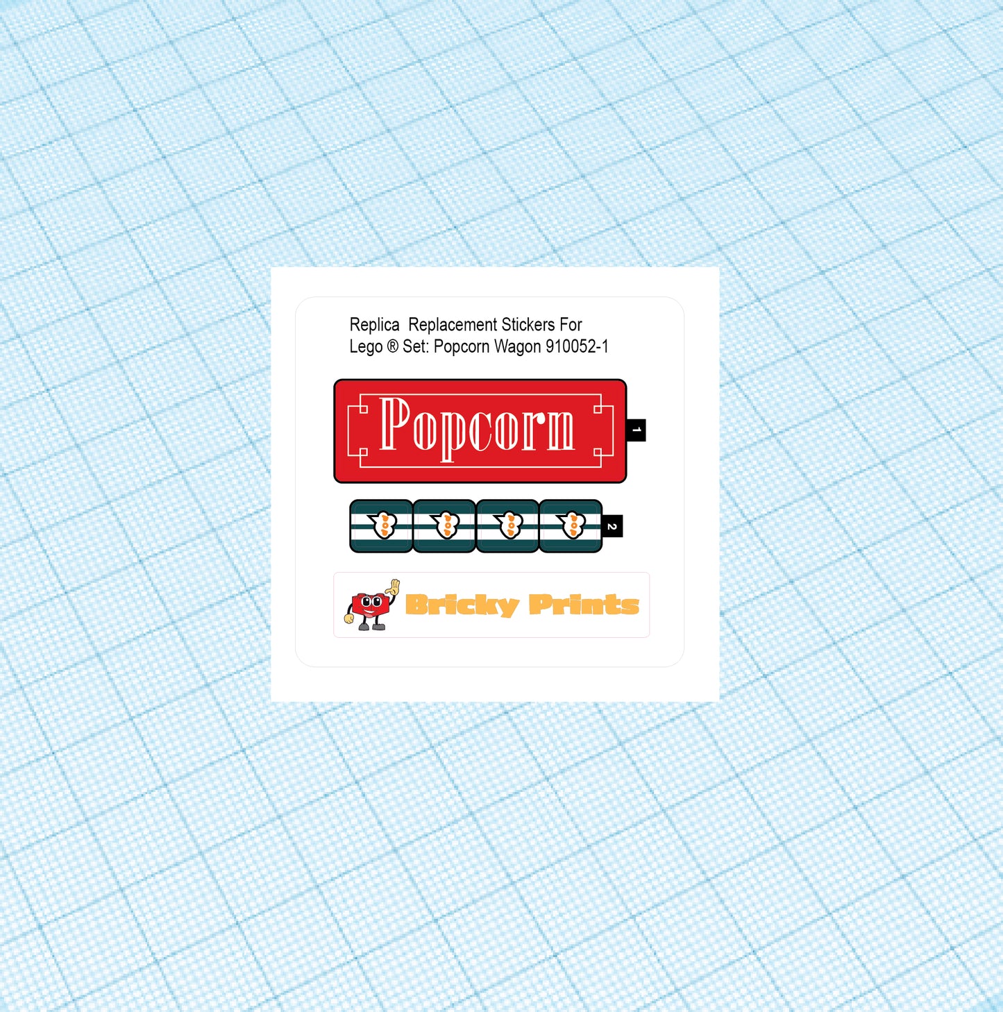 Replica Replacement sticker Set: Popcorn Wagon 910052