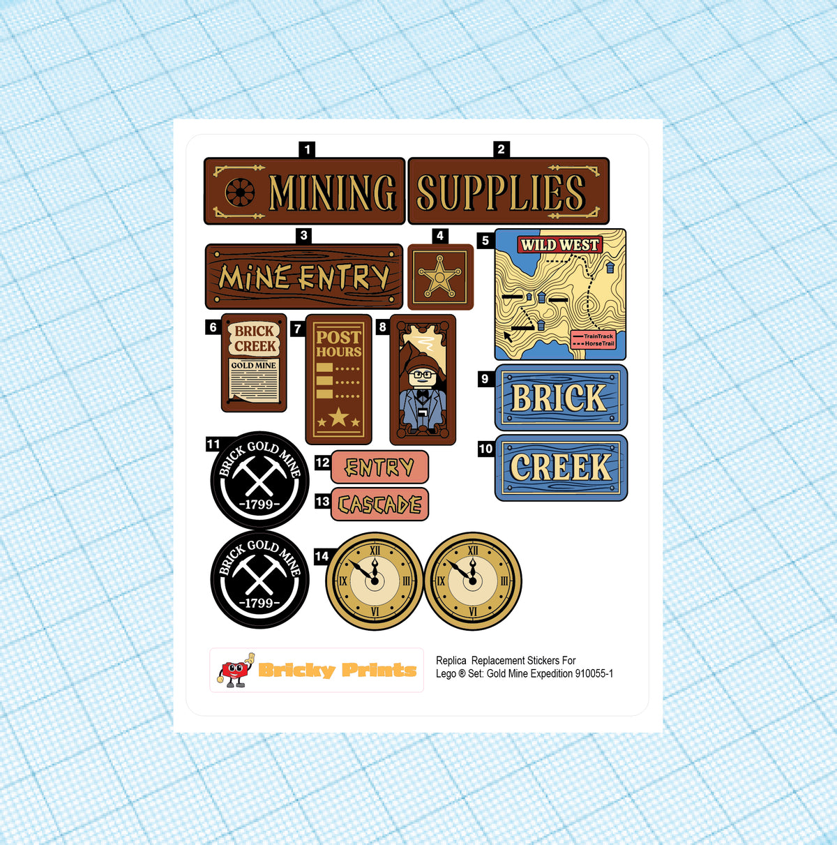 Replica Replacement sticker Set: Gold Mine Expedition 910055