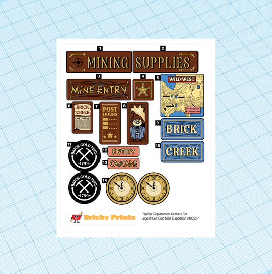 Replica Replacement sticker Set: Gold Mine Expedition 910055