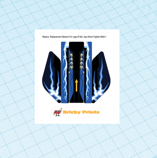 Replica Replacement sticker set:  Jay's Storm Fighter 9442