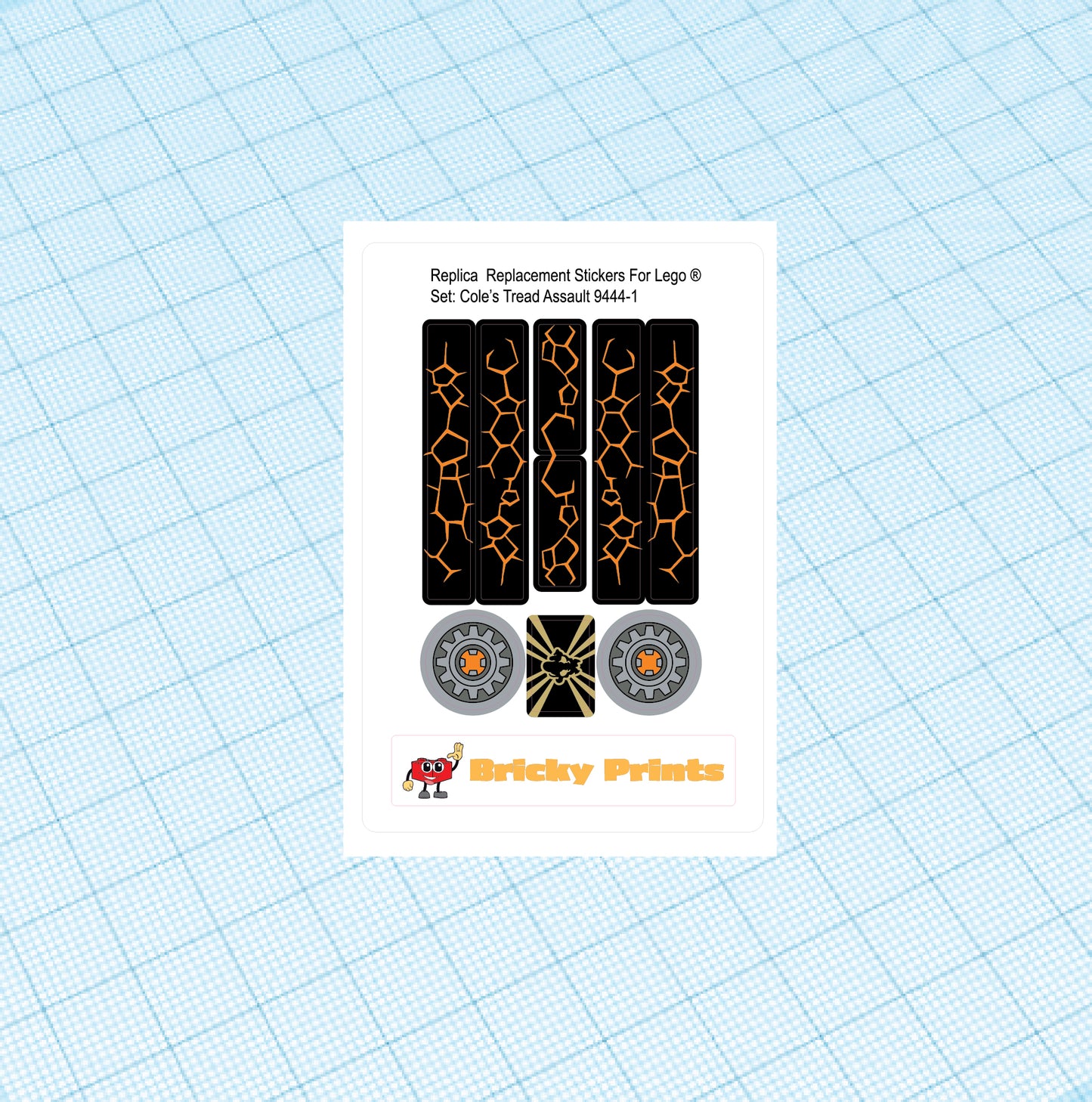 Replica Replacement sticker set:  Cole's Tread Assault 9444