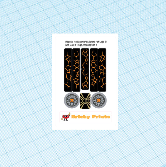 Replica Replacement sticker set:  Cole's Tread Assault 9444