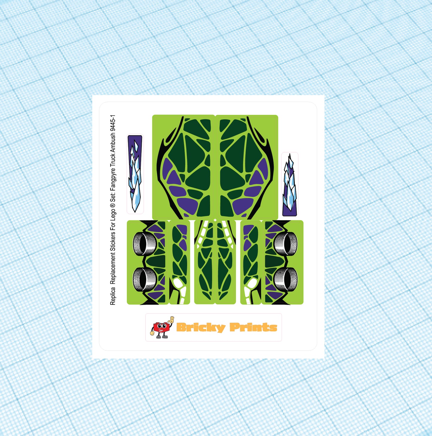 Replica Replacement sticker set: Fangpyre Truck Ambush 9445