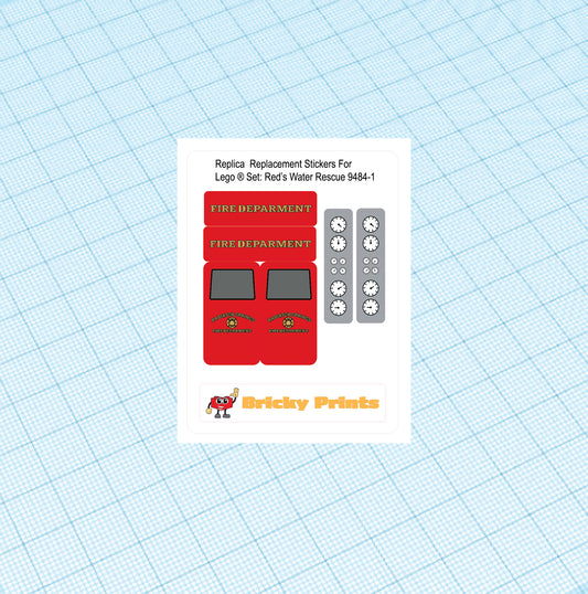Replica Replacement sticker set: Red's Water Rescue 9484