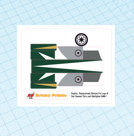Replica Replacement sticker Set: Saesee Tiin's Jedi Starfighter 9498
