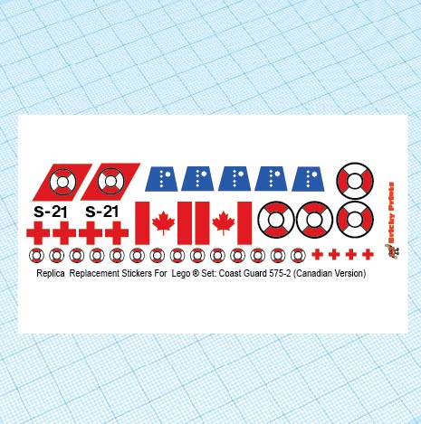 Replica Replacement sticker set: Classic Town Coast Guard Canadian Version  575-2