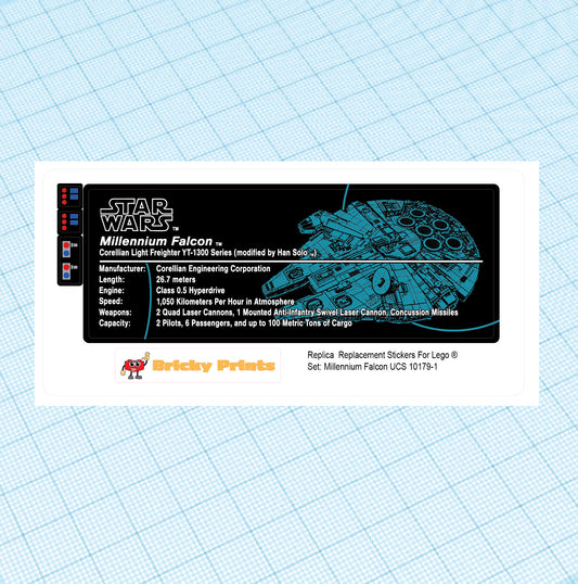 Replica Replacement sticker Set: Millennium Falcon - UCS 10179