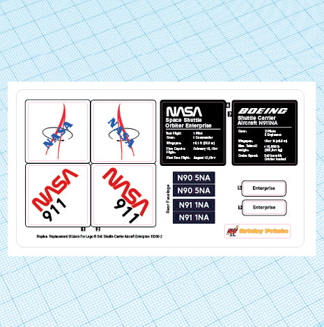 Replica Replacement sticker set: Creator - Shuttle Carrier Aircraft 10360 Alternate Enterprise