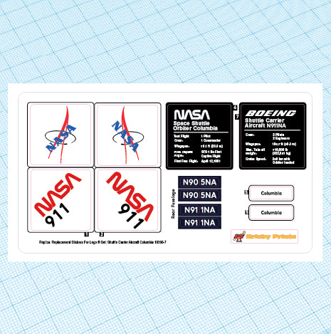 Replica Replacement sticker set: Creator - Shuttle Carrier Aircraft 10360 Alternate Columbia