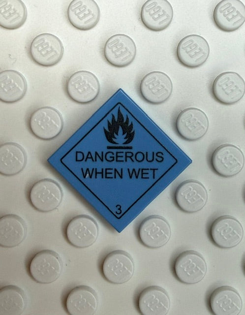 GHS 2x2 Tile: Water Reactive Hazard Class 3 Dangerous When Wet