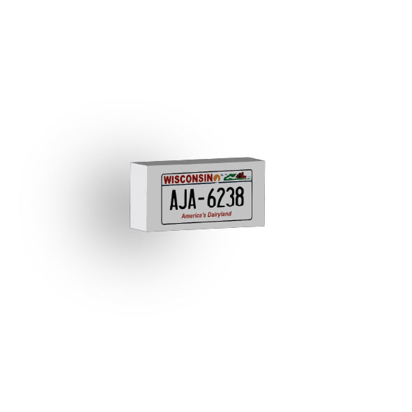 WI: US Based License Plate 1x2 Tile
