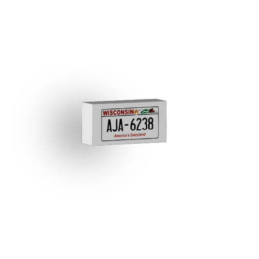 WI: US Based License Plate 1x2 Tile