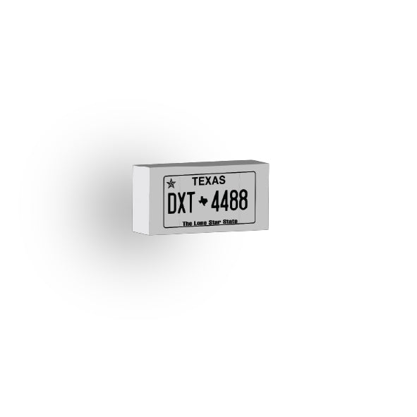 TX: US Based License Plate 1x2 Tile