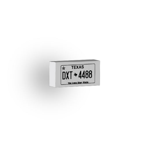 TX: US Based License Plate 1x2 Tile