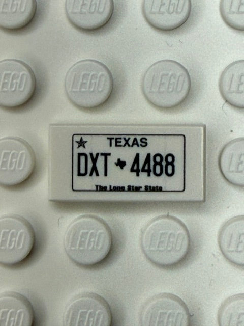 TX: US Based License Plate 1x2 Tile