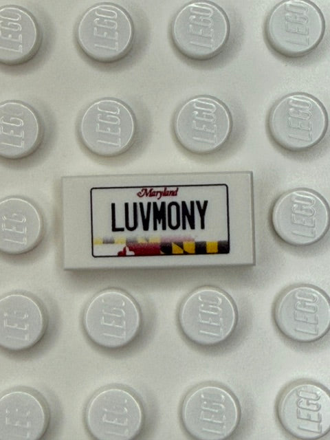 MD: US Based License Plate 1x2 Tile