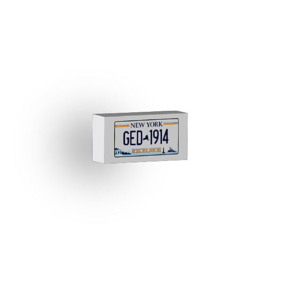 NY: US Based License Plate 1x2 Tile