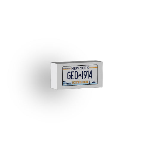 NY: US Based License Plate 1x2 Tile