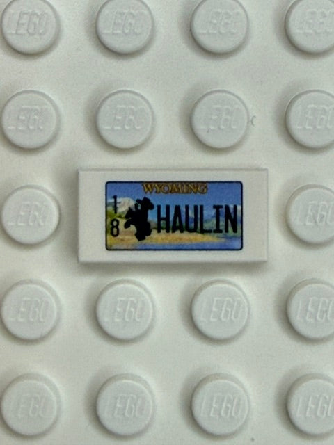 WY: US Based License Plate 1x2 Tile
