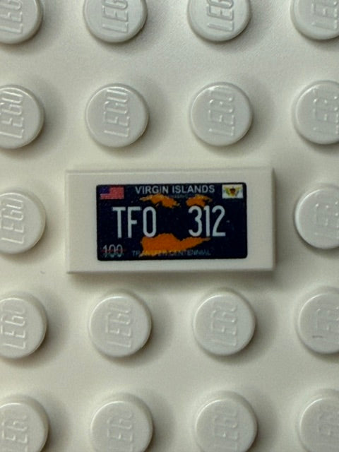 Virgin Islands: US Based License Plate 1x2 Tile