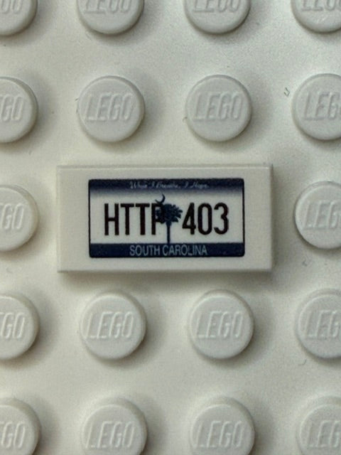 SC: US Based License Plate 1x2 Tile