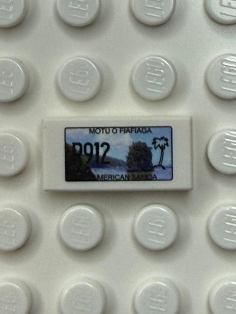 American Samoa: US Based License Plate 1x2 Tile