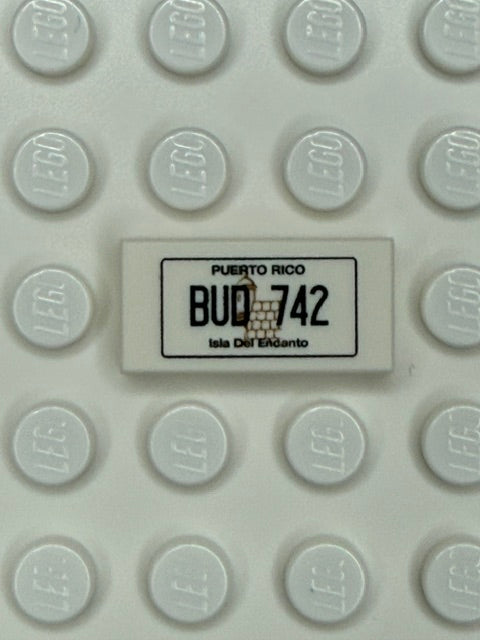 Puerto Rico: US Based License Plate 1x2 Tile