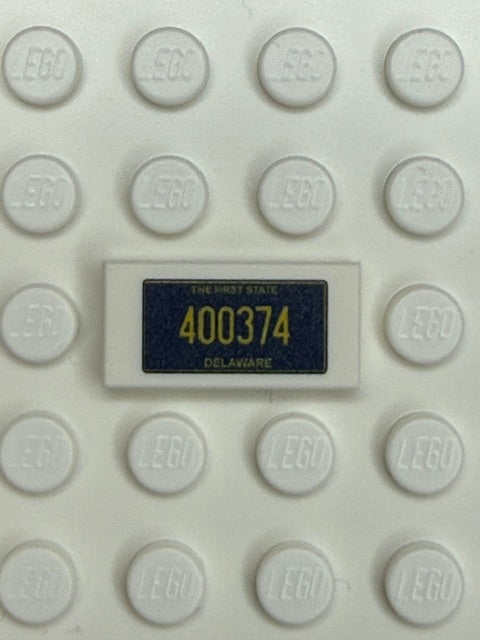 DE: US Based License Plate 1x2 Tile