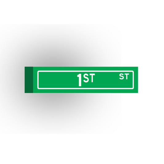 Street Sign 1x4 Tile: 1st Street