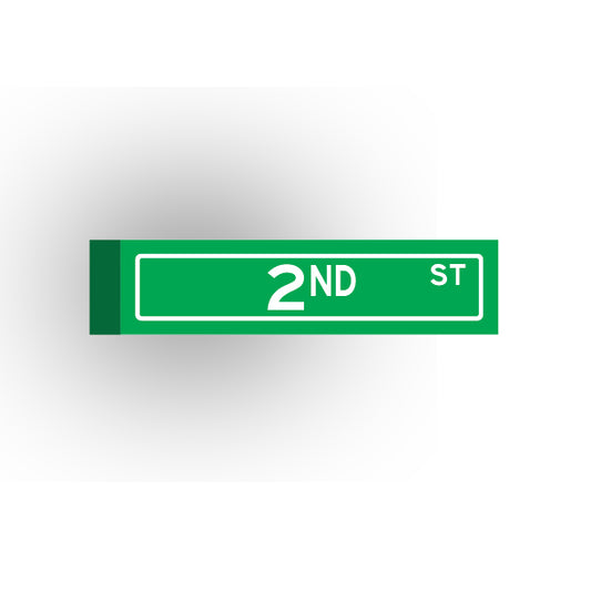 Street Sign 1x4 Tile: 2nd Street
