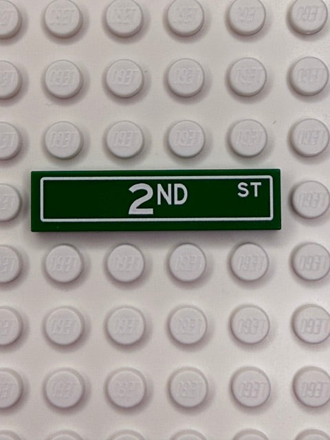 Street Sign 1x4 Tile: 2nd Street