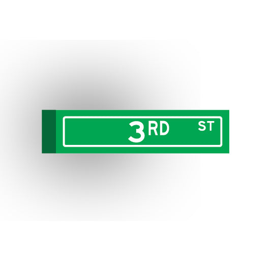 Street Sign 1x4 Tile: 3RD Street